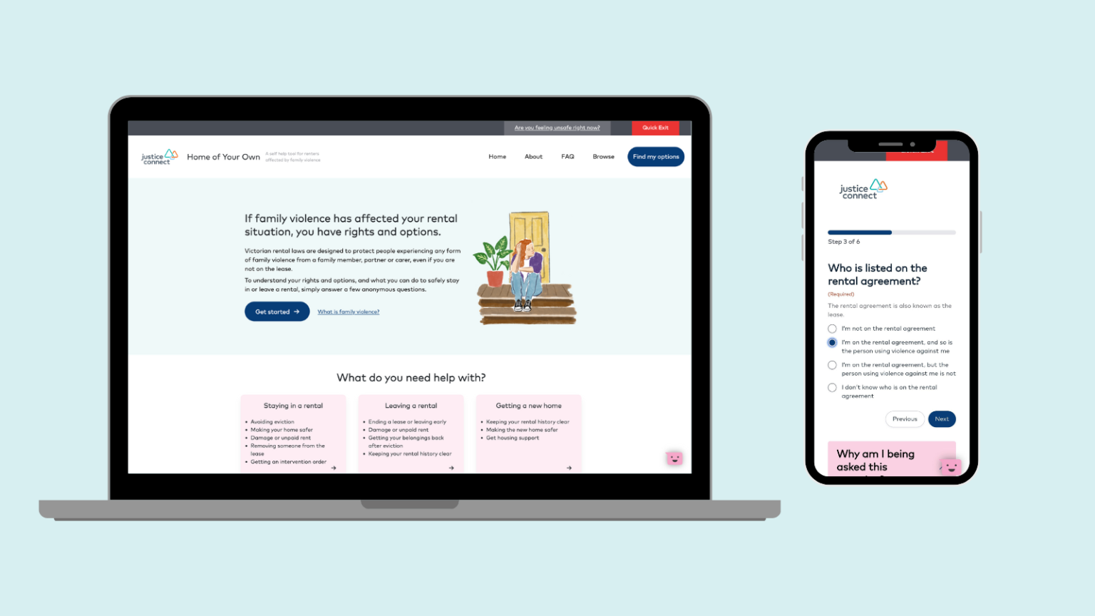 Home of Your Own’s homepage and question flow